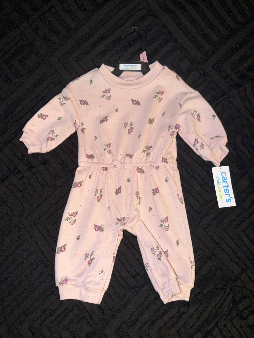 Carter's Light Pink Floral Long-Sleeve Romper